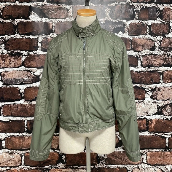 Spiewak Jacket Womens Medium Green with Pink Stitching Full Zip Lightweight - Picture 5 of 17